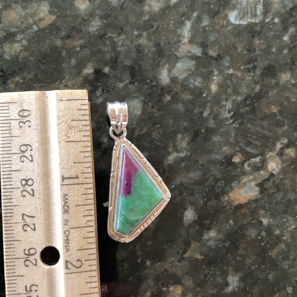 Sterling Ruby Zoisite Pendant - image 3
